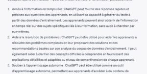 Question détaillée à ChatGPT sur la formation