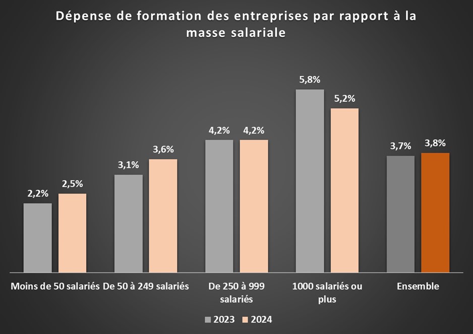 Dépense de formation des entreprises par rapport à la masse salariale